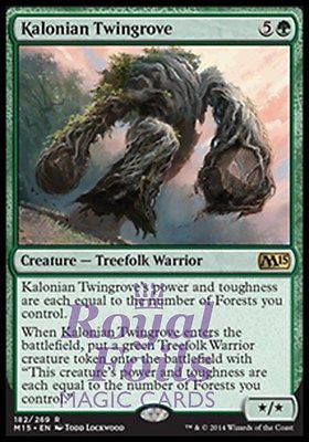 **1x FOIL Kalonian Twingrove** MTG M15 Core Set Rare MINT green