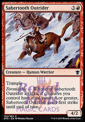**4x FOIL Sabertooth Outrider* DTK MTG Dragons of Tarkir Common MINT red