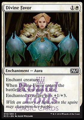 **4x FOIL Divine Favor** MTG M15 Core Set Common MINT white enchantment aura