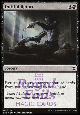 **4x FOIL Dutiful Return** BFZ MTG Battle for Zendikar Common MINT black