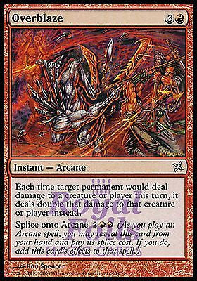 **1x FOIL Overblaze* BOK MTG Betrayers Kamigawa Uncommon MINT red instant arcane