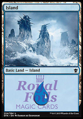 **2x FOIL Island #254** DTK MTG Dragons of Tarkir Basic Land MINT blue