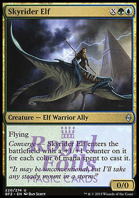 **2x FOIL Skyrider Elf BFZ MTG Battle for Zendikar Uncommon MINT green blue