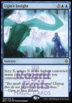 **1x FOIL Ugin's Insight** BFZ MTG Battle for Zendikar Rare MINT blue