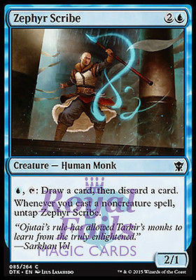 **4x FOIL Zephyr Scribe** DTK MTG Dragons of Tarkir Common MINT blue