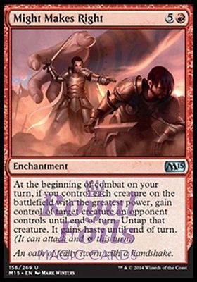 **2x FOIL Might Makes Right** MTG M15 Core Set Uncommon MINT red enchantment