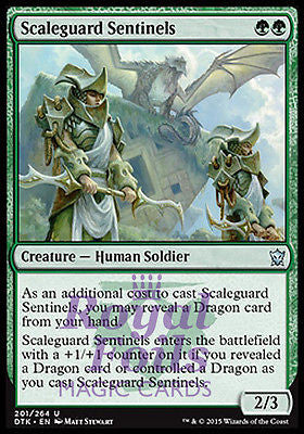 **4x FOIL Scaleguard Sentinels** DTK MTG Dragons of Tarkir Uncommon MINT green