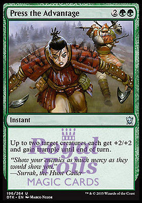 Press the Advantage 4x FOIL DTK MTG Dragons of Tarkir Uncommon MINT green