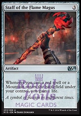 Staff of the Flame Magus 2x FOIL MTG M15 Core Set Uncommon MINT artifact