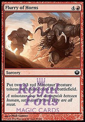 **4x FOIL Flurry of Horns** JOU MTG Journey Into Nyx Common MINT red