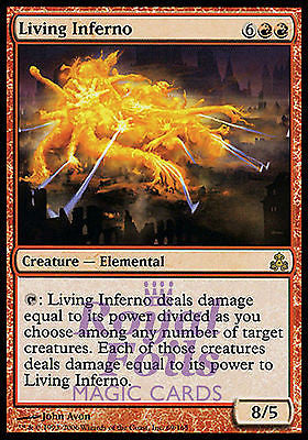**1x FOIL Living Inferno** GPT MTG Guildpact Rare MINT red