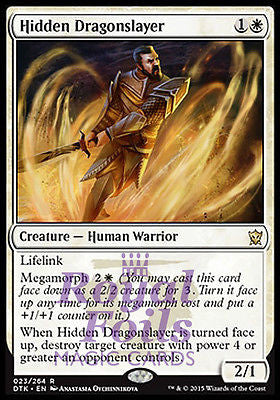 FOIL Hidden Dragonslayer 1x FOIL DTK MTG Dragons of Tarkir Rare MINT white