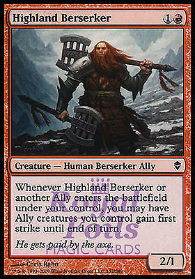 Highland Berserker 3x FOIL ZEN MTG Zendikar Common MINT red