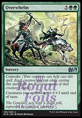 **2x FOIL Overwhelm** MTG M15 Core Set Uncommon MINT green sorcery