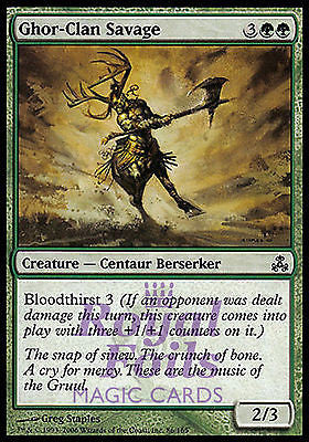 **4x FOIL Ghor-Clan Savage** GPT MTG Guildpact Common MINT green