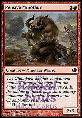 **4x FOIL Pensive Minotaur** JOU MTG Journey Into Nyx Common MINT red