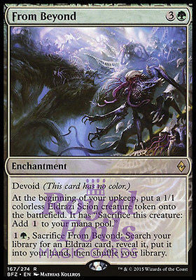 From Beyond 1x FOIL BFZ MTG Battle for Zendikar Rare MINT green
