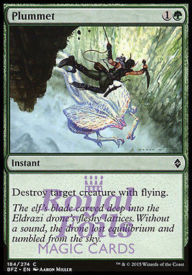 Plummet 4x FOIL BFZ MTG Battle for Zendikar Common MINT green