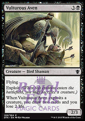 Vulturous Aven 4x FOIL DTK MTG Dragons of Tarkir Common MINT black