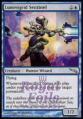 **1x FOIL Lumengrid Sentinel** MDN MTG Mirrodin Uncommon MINT blue human wizard