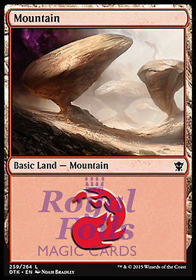 Mountain #259 4x FOIL DTK MTG Dragons of Tarkir Basic Land MINT red