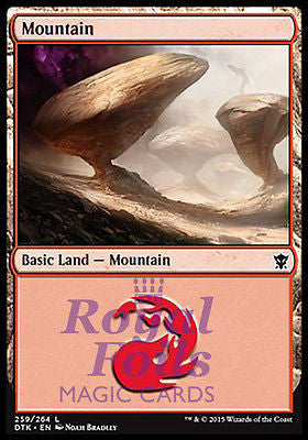 **4x FOIL Mountain #259** DTK MTG Dragons of Tarkir Basic Land MINT red