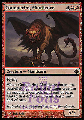 **3x FOIL Conquering Manticore** ROE MTG Rise of Eldrazi Rare 2 MT + 1 NM red