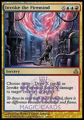 **1x FOIL Invoke the Firemind** GPT MTG Guildpact Rare NM blue red