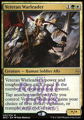 **1x FOIL Veteran Warleader BFZ MTG Battle for Zendikar Rare MINT green white