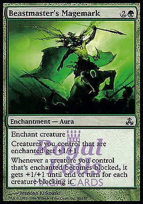 **4x FOIL Beastmaster's Magemark** GPT MTG Guildpact Common MINT green