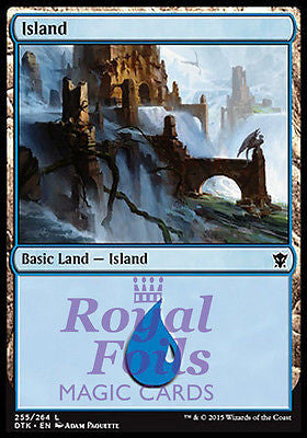 **2x FOIL Island #255** DTK MTG Dragons of Tarkir Basic Land MINT blue