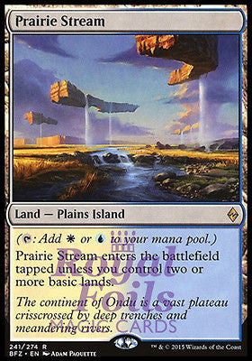 Prairie Stream 1x FOIL BFZ MTG Battle for Zendikar Rare MINT white blue land