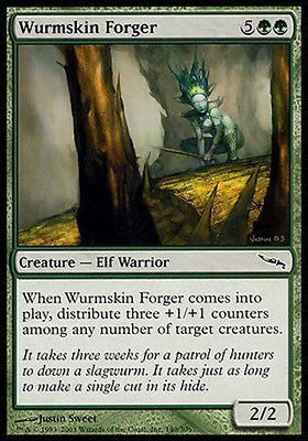 **4x FOIL Wurmskin Forger** MDN MTG Mirrodin Common MINT green