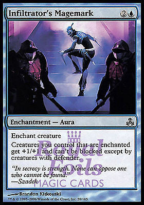 **4x FOIL Infiltrator's Magemark** GPT MTG Guildpact Common 3 MT +1 NM blue