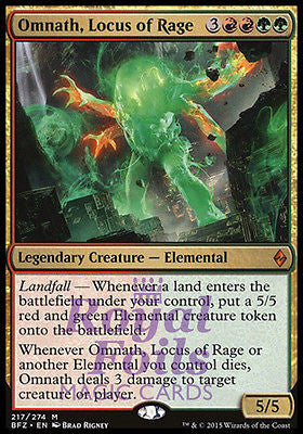 **1x FOIL Omnath Locus of Rage BFZ MTG Battle for Zendikar Mythic MINT red green