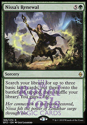 Nissa's Renewal 2x FOIL BFZ MTG Battle for Zendikar Rare MINT green