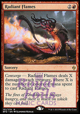 Radiant Flames 2x FOIL BFZ MTG Battle for Zendikar Rare MINT red