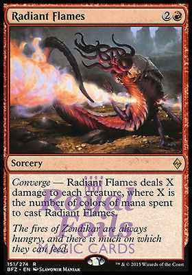 **2x FOIL Radiant Flames** BFZ MTG Battle for Zendikar Rare MINT red