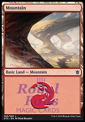 Mountain #263 4x FOIL MTG KTK Khans of Tarkir Basic Land MINT red
