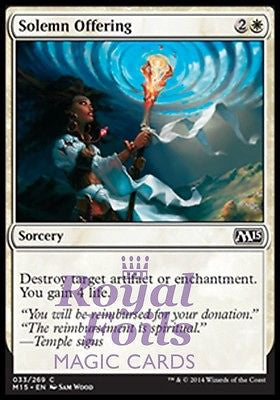 **4x FOIL Solemn Offering** MTG M15 Core Set Common MINT white sorcery