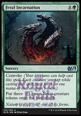 **4x FOIL Feral Incarnation** MTG M15 Core Set Uncommon MINT green sorcery