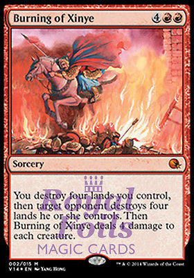 **1x FOIL Burning of Xinye** MTG FTV From the Vault Annihilation MINT red