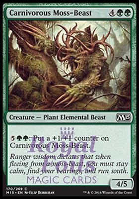 **4x FOIL Carnivorous Moss-Beast MTG M15 Core Set Common MINT green plant elemental