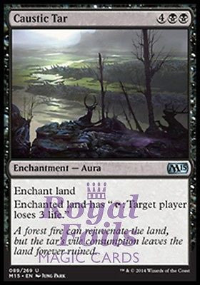 Caustic Tar 2x FOIL MTG M15 Core Set Uncommon MINT black