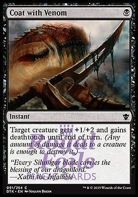 Coat with Venom 2x FOIL DTK MTG Dragons of Tarkir Common MINT black