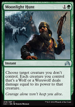 Moonlight Hunt 1x FOIL SOI MTG Shadows Over Innistrad Uncommon MINT green