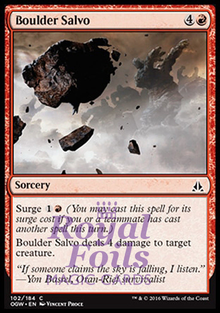 Boulder Salvo 4x FOIL OGW MTG Oath of the Gatewatch Common MINT red