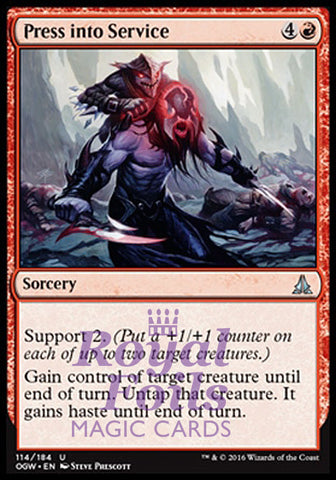 Press into Service 4x FOIL OGW MTG Oath of the Gatewatch Uncommon MINT red