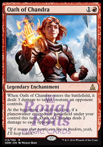 Oath of Chandra 1x FOIL OGW MTG Oath of the Gatewatch Rare MINT red