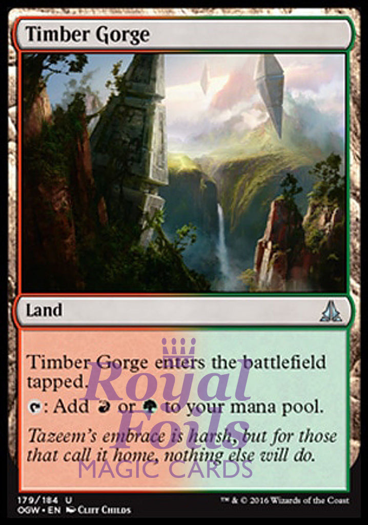 **2x FOIL Timber Gorge* OGW MTG Oath of the Gatewatch Uncommon NM red green land